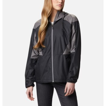 Columbia Side Hill Lined Windbreaker, Chamarras Negros Grises Para Mujer | 908736-NHS